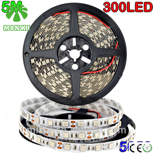 RGB 5M 3528 5050 5630 LED Strip Light 300leds + 24key Remote Controller + 110V Power Supply